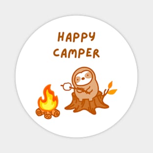 Happy Camper Bonfire Sloth Magnet